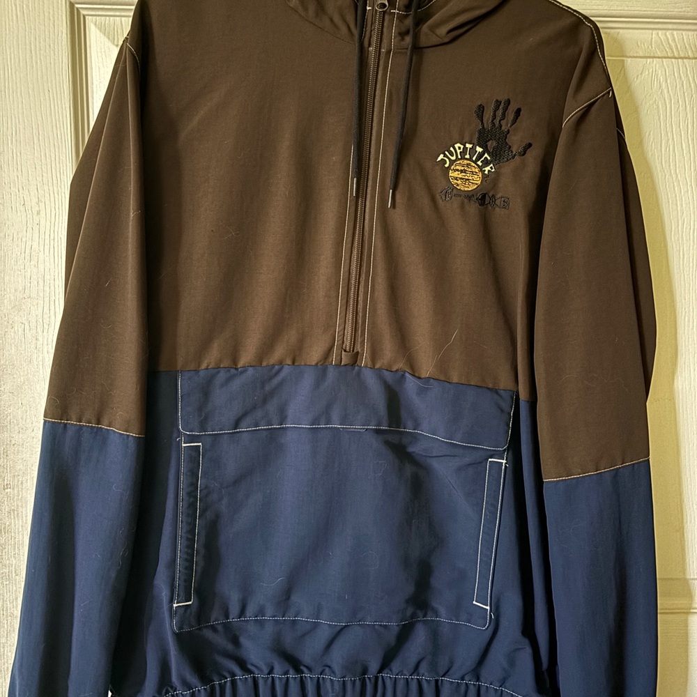 Men's Brown and Blue Sweater